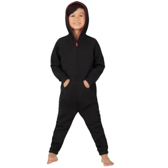 Joggies - Black & Red Toddler Footless Hoodie Onesie image {2}