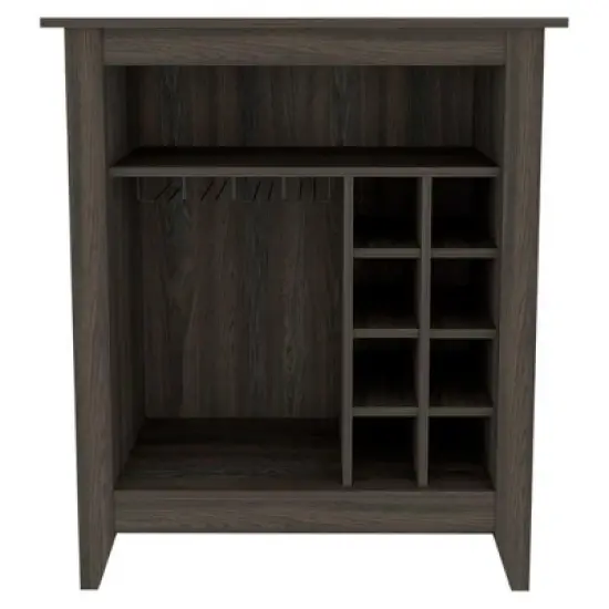 Gulches Carbon Espresso Bar Cabinet: Stylish Storage & Wine Rack image {6}