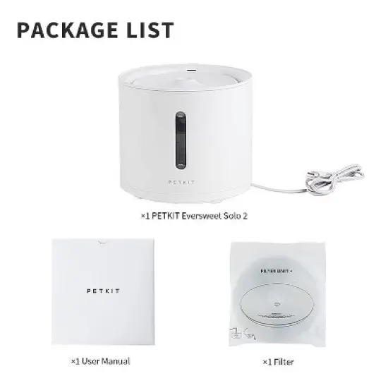 PETKIT 2L Eversweet Solo 2 Dog and Cat Water Fountain with Wireless Pump image {9}