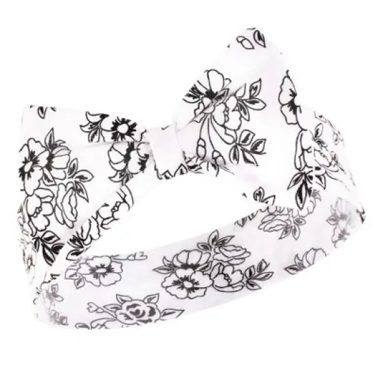 Hudson Baby Infant Girl Cotton Bib and Headband, Toile, 0-6 months image {5}