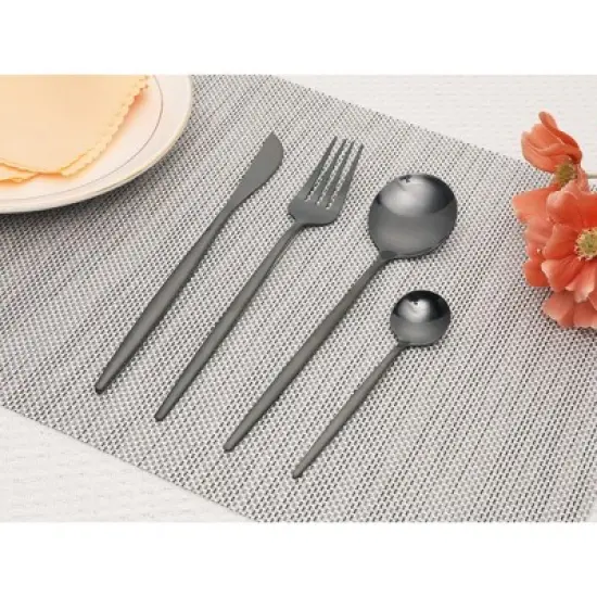 REGALWOVEN 20 Pcs Stainless Steel Mirror Polished Comfortable Handle Serving Sets image {4}