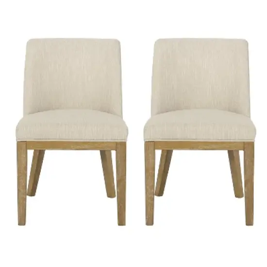 Christopher Knight Home Camas Contemporary Upholstered Wood Dining Chairs (Set of 2) image {7}