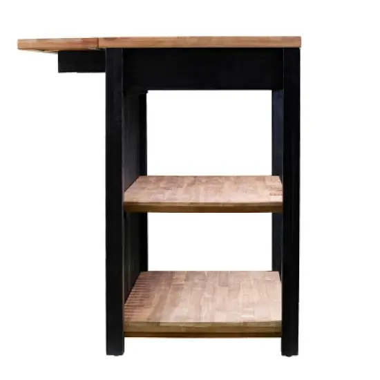 Nashhex Expandable Freestanding Kitchen Island Black/Natural - Aiden Lane image {5}
