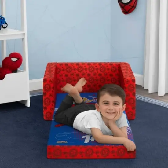 Delta Children Marvel Spidey and His Amazing Friends Kids' 2-in-1 Convertible Cozee Flip-Out Chair image {2}