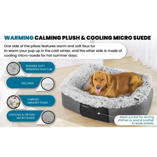 PetMedics Orthopedic Calming Warming & Cooling Washable  Dog Bed - Small, Medium, Large, Extra Large Dogs Up to 150lbs  image {3}