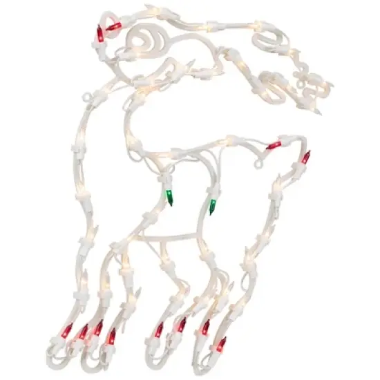 Northlight Lighted Reindeer Christmas Window Silhouette - 18" - White - Multicolor Lights image {3}