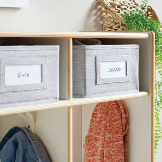 Guidecraft EdQ 10-Section Wooden Storage Locker for Classroom, Kids Natural Wood Cubby Organizer with Shelves and Hooks for Coats image {4}