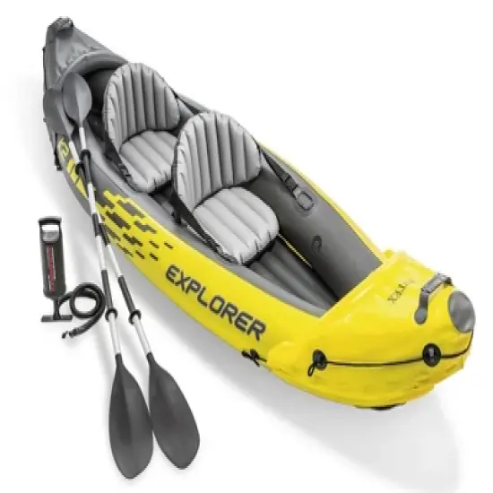 Intex Explorer K2 Inflatable Kayak Set 2 Person 10 ft 3in X 3ft X 1ft 8in image {1}