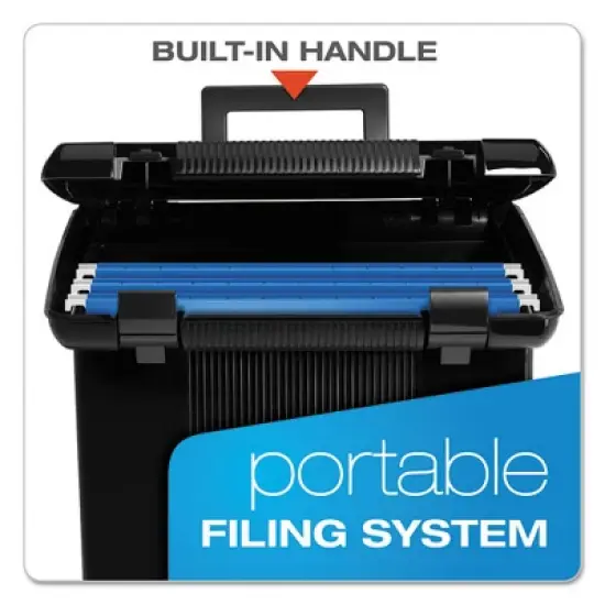 Pendaflex Portable File Boxes, Letter Files, 13.88" x 14" x 11.13", Black image {1}