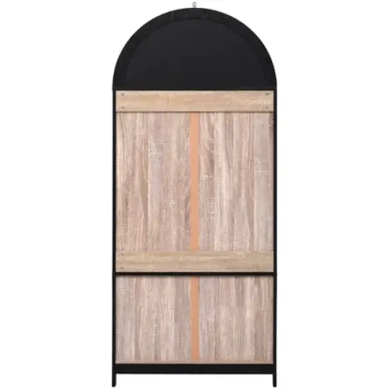 Rbied 71" Tall Arched Kitchen Pantry Cabinet Sideboard with 2 Drawer & Adjustable Shelves & Glass Door image {11}