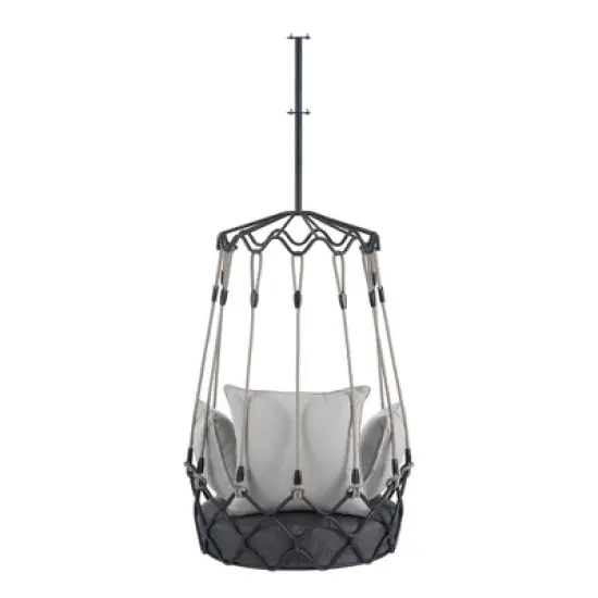 Outdoor Hanging Basket Swing Chair with UV-Resistant Cushion, 8" Thick Seat, 300 lbs Capacity image {13}