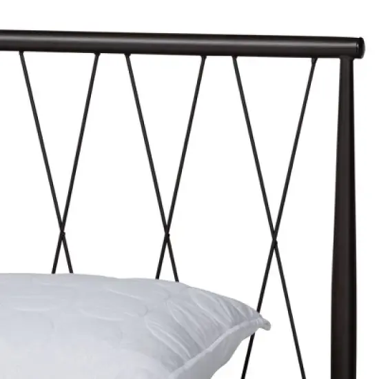 Full Nano Metal Platform Bed Black - Baxton Studio image {3}