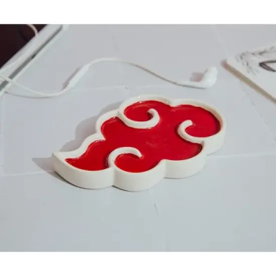 Ukonic Naruto Shippuden Akatsuki Red Cloud Ceramic Trinket Tray Dish image {3}