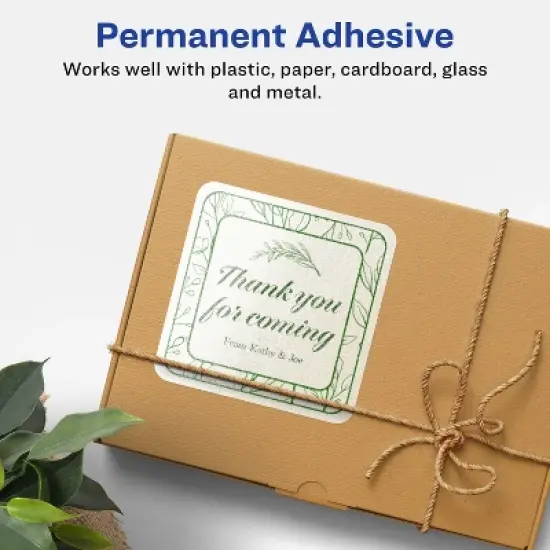 Avery Pearlized Ivory Square Labels with Sure Feed Technology, 2.5" x 2.5" image {2}