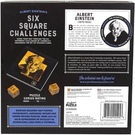 Professor Puzzle USA, Inc. Einsteins Six Square Challenges 3D Brain Teaser Puzzle image {3}