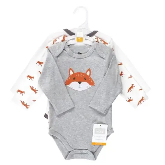 Hudson Baby Infant Boy Cotton Long-Sleeve Bodysuits, Little Fox image {1}