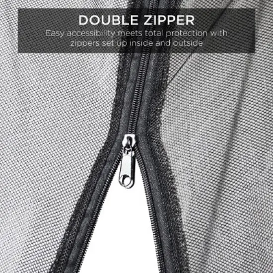 Best Choice Products 9ft Adjustable Bug Screen Accessory for Outdoor Patio Umbrella w/ Polyester Net, Fillable Base image {4}