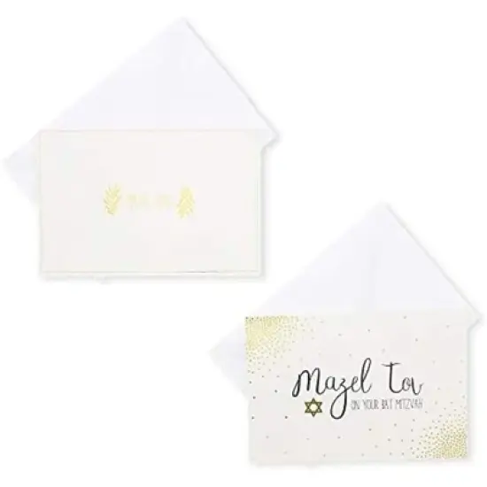 36 Pack Bar and Bat Mitzvah Assorted Blank Greeting Cards with Envelopes, 4 x 6 in image {1}