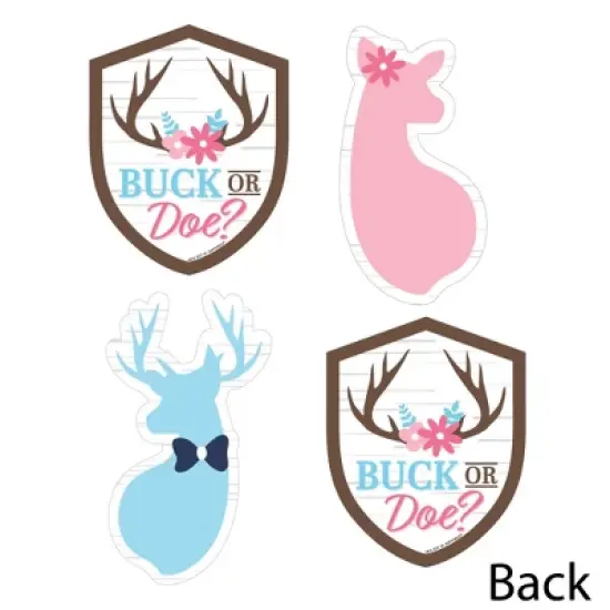 Big Dot of Happiness Buck or Doe - Badge, Buck, and Doe Decorations DIY Hunting Gender Reveal Party Essentials - Set of 20 image {2}