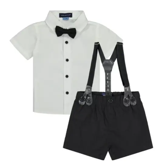 Andy & Evan  Infant Boys Tuxedo Suspender Set image {4}