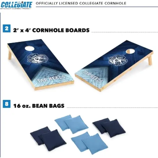 NCAA North Carolina Tar Heels 2'x4' Wood Cornhole Set image {1}