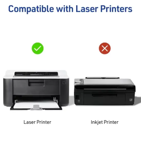 Avery Printable Vinyl Sticker Paper, 8-1/2" x 11", Matte White, Permanent Adhesive, Laser Printer Compatible, 7 Sheets Total image {8}