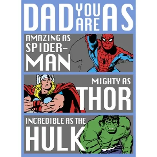 Boy's Marvel Dad You Are as Amazing as Spider-Man Mighty as Thor Incredible as the Hulk Performance Tee image {1}