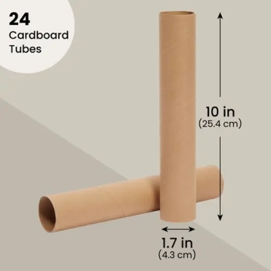 Bright Creations 24 Pack Brown Cardboard Tubes for Crafts, Empty Paper Towel Rolls for DIY Projects, Classrooms (1.7x10 in) image {6}