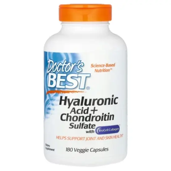 Doctor's Best Hyaluronic Acid + Chondroitin Sulfate with BioCell Collagen, 180 Veggie Capsules image {4}