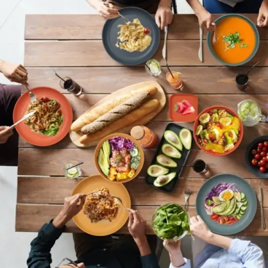 Itopfox 48 Pcs Dinnerware Sets, Unbreakable Plates & Bowls, Reusable for 4, Travel Camping Picnic Home Party Cutlery Set, Dishwasher Microwave Safe image {6}