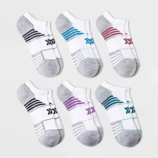 Women's 6pk Cushioned Mesh Finish Line Fashion No Show Athletic Socks - All in Motion&trade; 4-10 image {3}