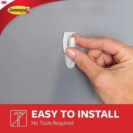 Command 12pk Damage Free Mini Hooks White: Adhesive Plastic Hooks for Stockings & Lights, 0.5 lb Capacity, 6 Pack image {3}