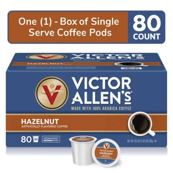 Victor Allen's Coffee Hazelnut Single Serve Coffee Pods, 80 Ct image {1}
