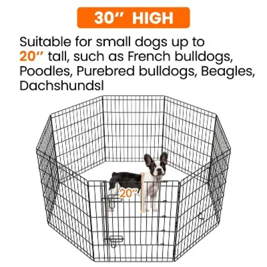 Yaheetech Foldable Metal Dog Exercise Pen Pet Playpen, Black image {6}