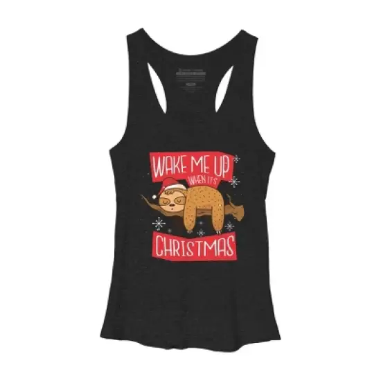 Women's Design By Humans Christmas sloth By ArtStyleAlice Racerback Tank Top image {3}