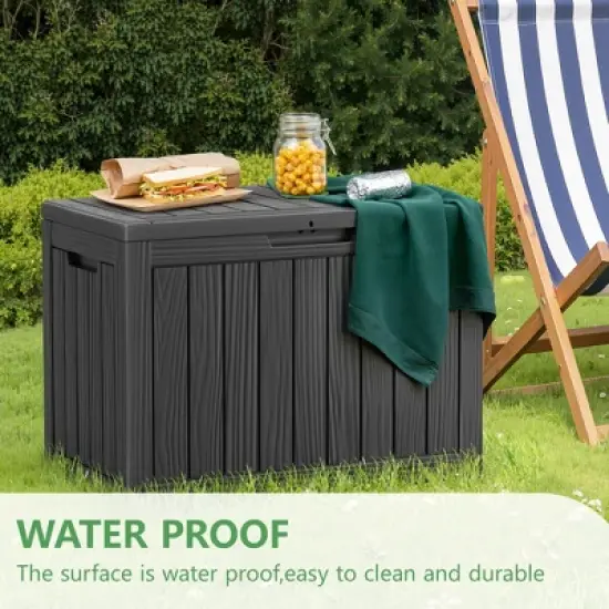 MAYEERTY 45 Gallon Large Capacity Outdoor Deck Box for Patio Furniture Cushions, Pillow with Wheels image {6}