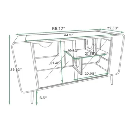 DSVIMOY Spacious Cat House with Glass for Living Room, Hallway, Study and Other Space, White, 55.12"*22.83"*29.92" image {2}