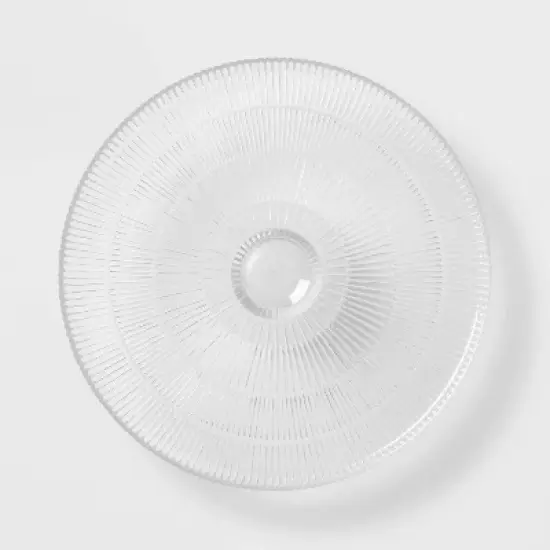 Ribbed Large Glass Cake Stand Clear - Threshold&trade;: Handcrafted Round Dessert & Serving Stand, Dishwasher-Safe image {2}