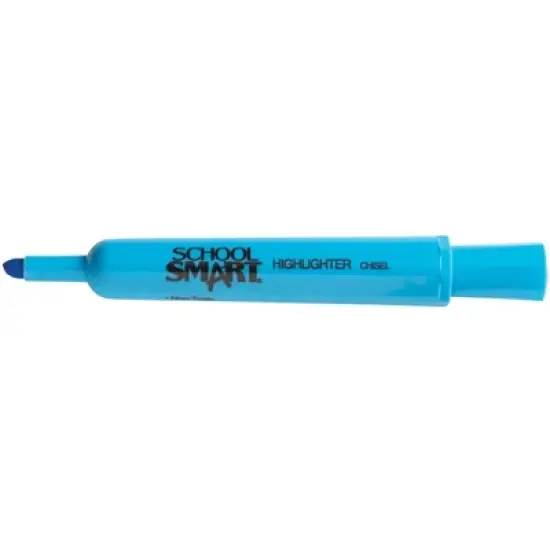 School Smart Tank Style Highlighters, Chisel Tip, Blue, Pack of 12 image {5}