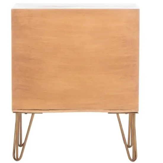 Solene 1 Drawer Nightstand - NST5302 - Natural/Brass - Safavieh image {5}