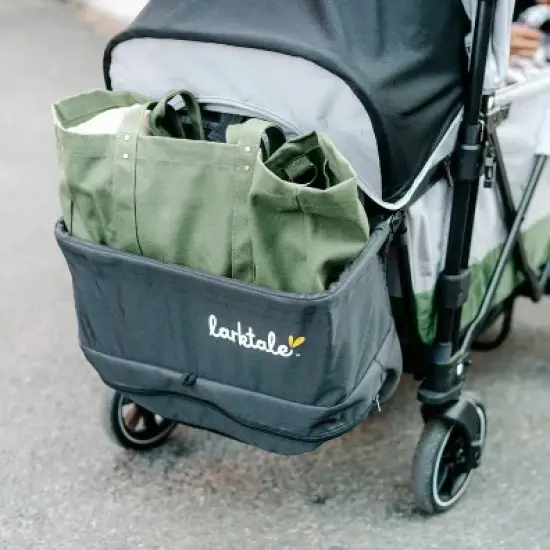 Larktale caravan - 200 lbs. Capacity, Double Seater Collapsible Wagon, All-Terrain Stroller Wagon for Kids and Babies - 2023 Version - Gray/Green image {4}