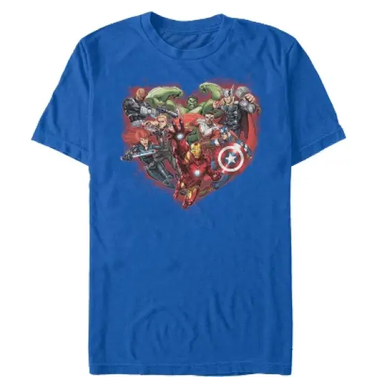 Men's Marvel Valentine's Day Avenger Heart Collage T-Shirt image {3}