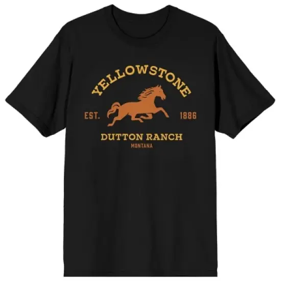 Yellowstone Dutton Ranch Crew Neck Short Sleeve Black Men's T-shirt image {3}