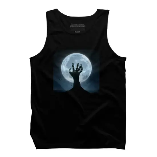 Men's Design By Humans Halloween! Zombie Hand Reaching from Grave T-Shirt By EBCD Tank Top image {4}