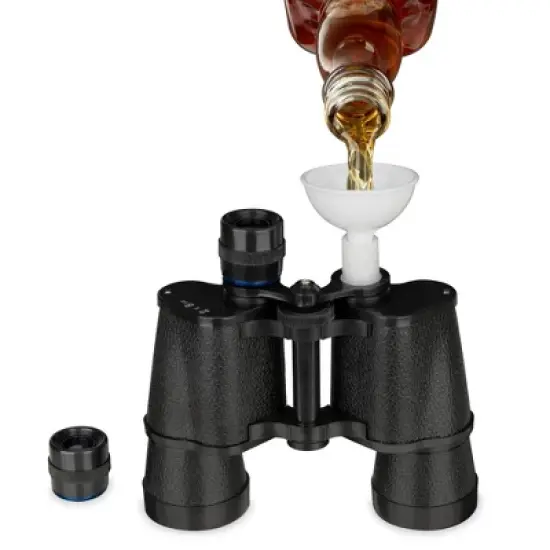 True Binocular Flask - Gameday Hidden Flask -  Secret Alcohol Container - Black Secret Flask 16oz Set of 1 image {4}