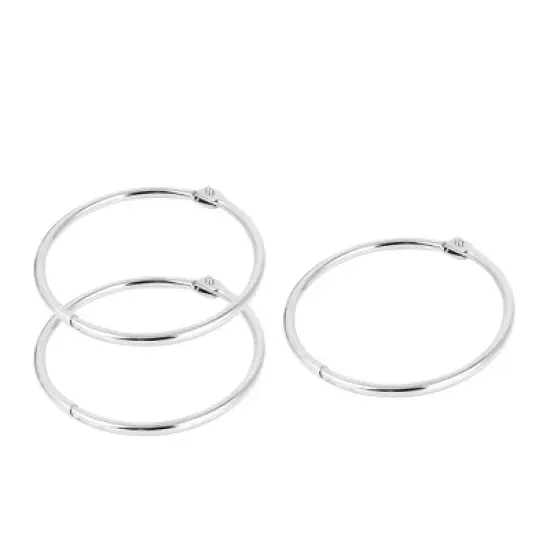 Unique Bargains 2"Inner Dia Book Office Loose Leaf Binder Hinge Snap Ring Keyring Metal Binder Clips 2.2x2.2x0.1inches Silver 3 Pcs image {5}