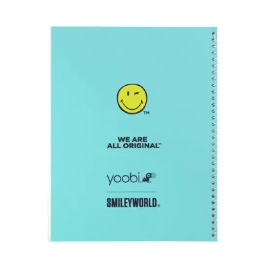 Yoobi SmileyWorld 8.5"x11" 2025-2026 Monthly Planner Teal Holographic Smiley image {7}