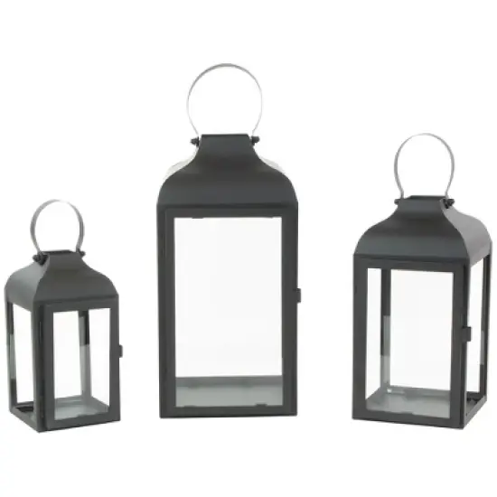 Northlight Set of 3 Black Traditional Style Candle Lanterns 12.75" image {3}