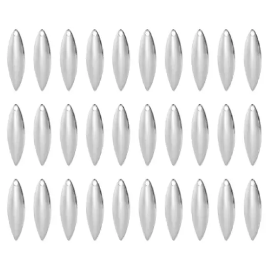 Unique Bargains Bright Finish DIY Willowleaf Bait Making Fishing Lure Blades 30 Pcs image {4}