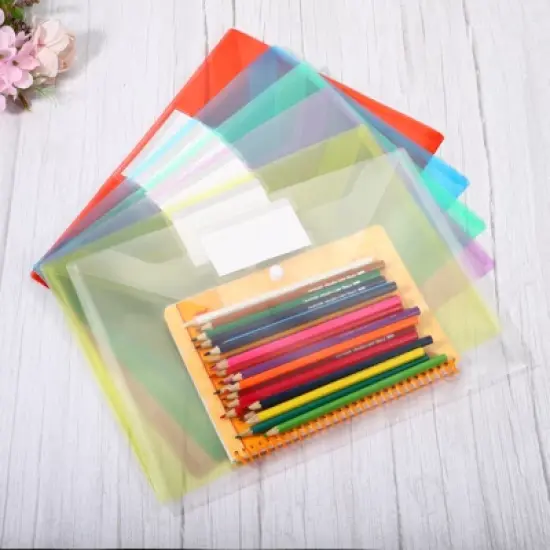 Unique Bargains A4 Envelope Office File Folder Pockets with Snap Button 10 Pcs image {3}